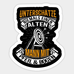 Bogenschießen Alter Mann Bogensport Sticker